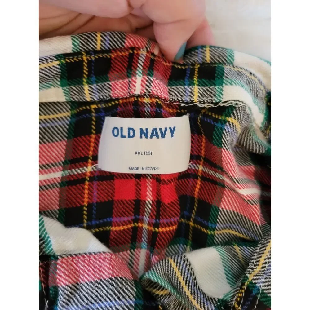 Old Navy Plaid Button Up Blouse Girls Youth Teen Size XXL (16)